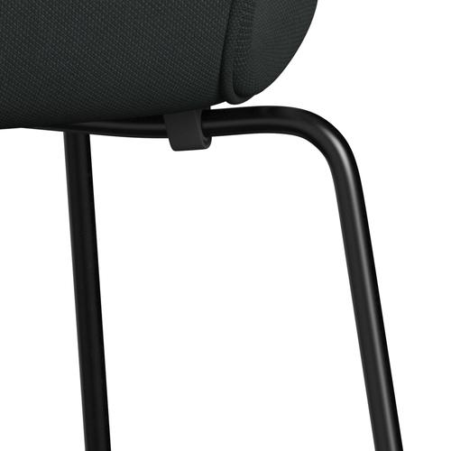 Fritz Hansen 3107 Stol Fuld polstring, sort/stålcutkul