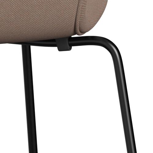 Fritz Hansen 3107 Chair Full Upholstery, Black/Steelcut Trio Sand Colors