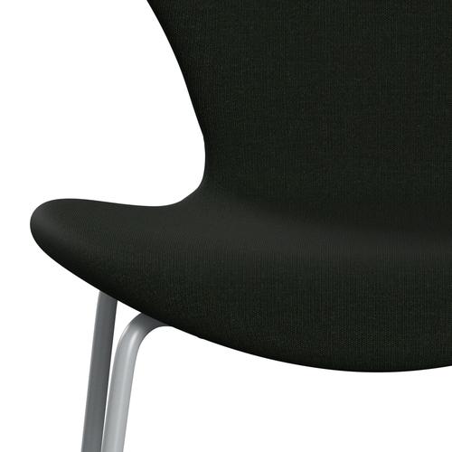 Fritz Hansen 3107 stol full klädsel, silvergrå/duk mörkgrön