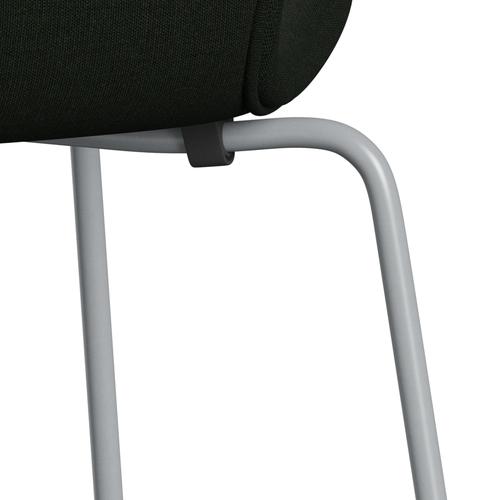 Fritz Hansen 3107 stol full klädsel, silvergrå/duk mörkgrön