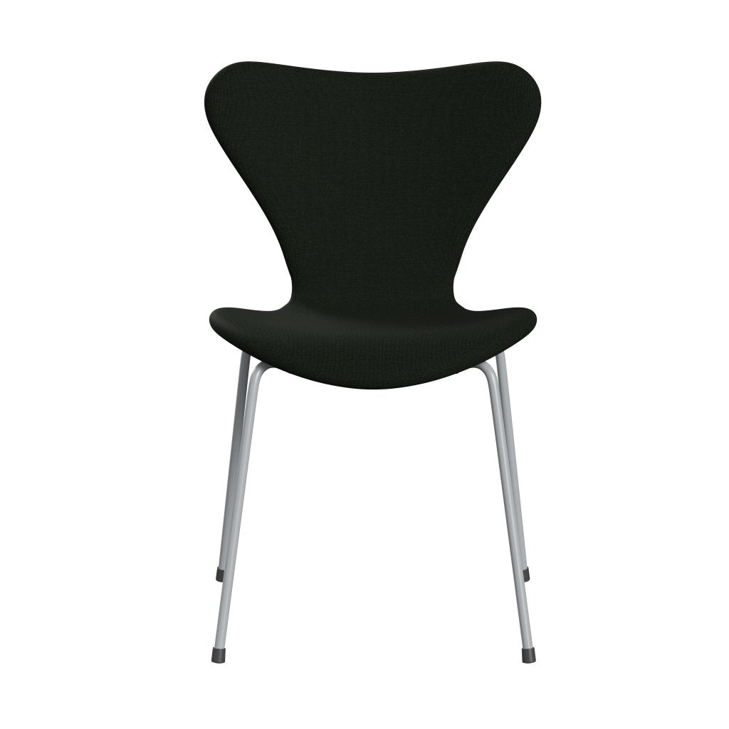 Fritz Hansen 3107 Chair Full Upholstery, Silver Grey/Canvas Dark Green