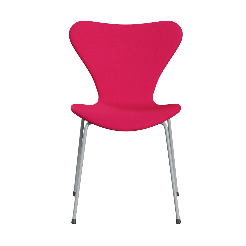 Fritz Hansen 3107 Silla tapicería completa, gris plateado/comodidad rosa