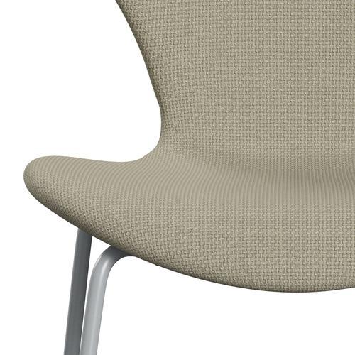 Fritz Hansen 3107 Stuhl Vollbeziegele, Silbergrau/Diablo Sand