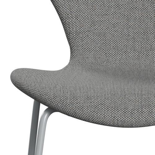 Fritz Hansen 3107 stol fuld polstring, sølvgrå/re uld uld hvid/naturlig