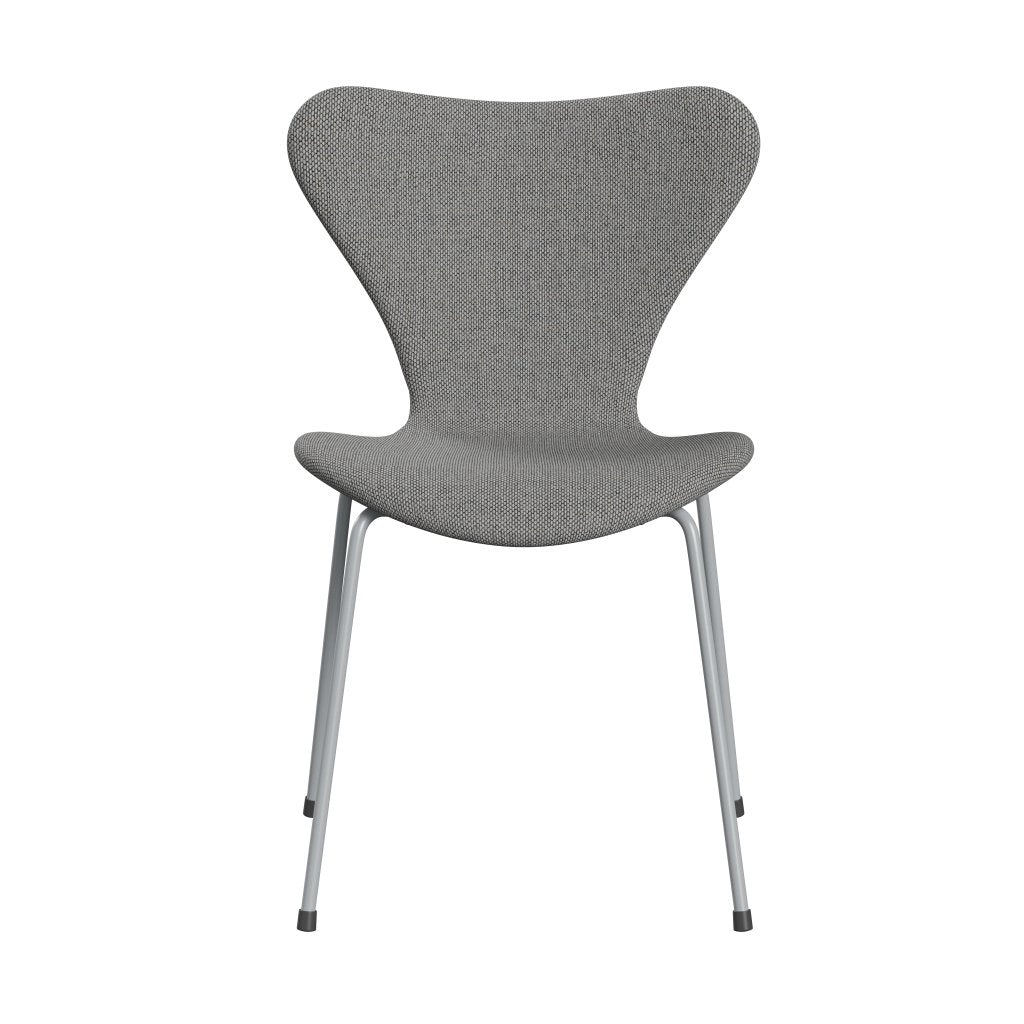 Fritz Hansen 3107 Chair Full Upholstery, Silver Grey/Re Wool Wool White/Natural