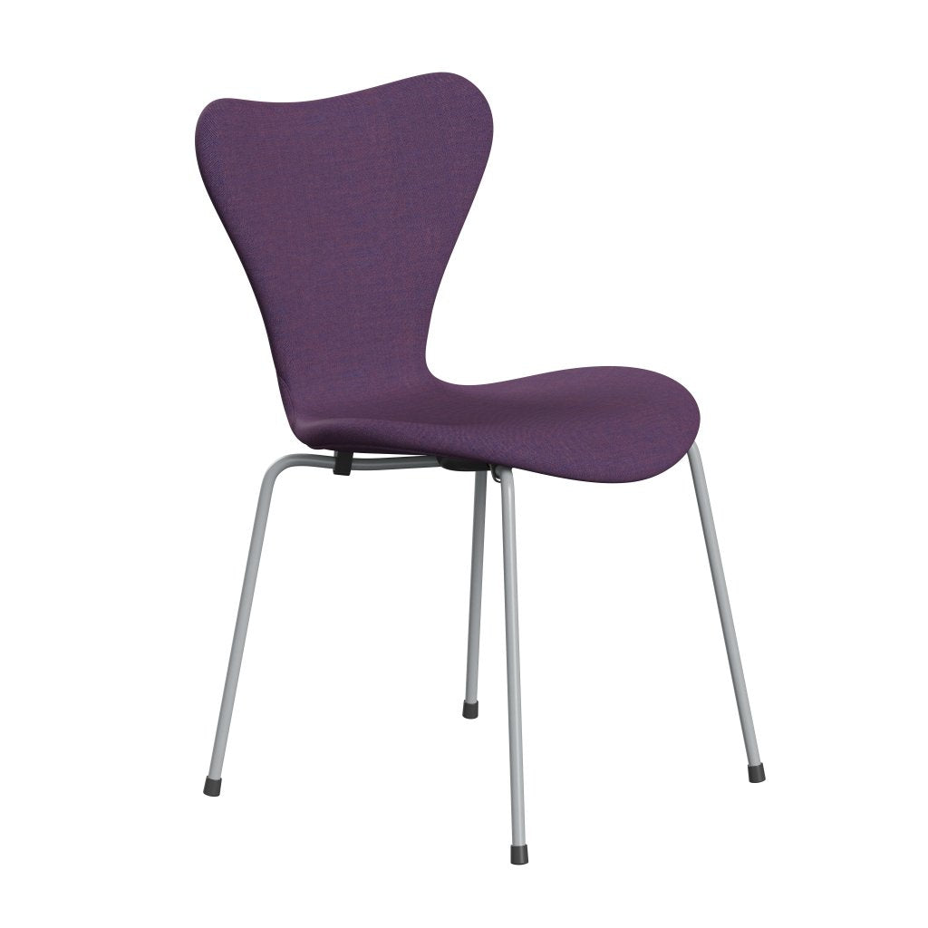 Fritz Hansen 3107 Chair Full Upholstery, Silver Grey/Remix Violet