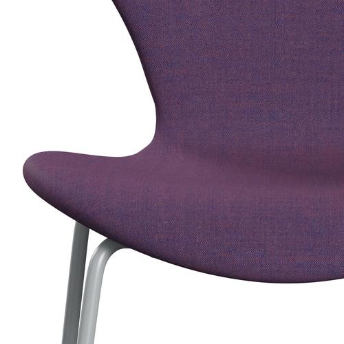 Fritz Hansen 3107 Chair Full Upholstery, Silver Grey/Remix Violet