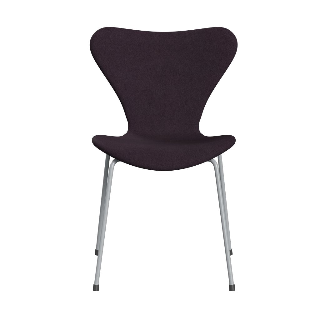 Fritz Hansen 3107 Chair Full Upholstery, Silver Grey/Tonus Aubergine