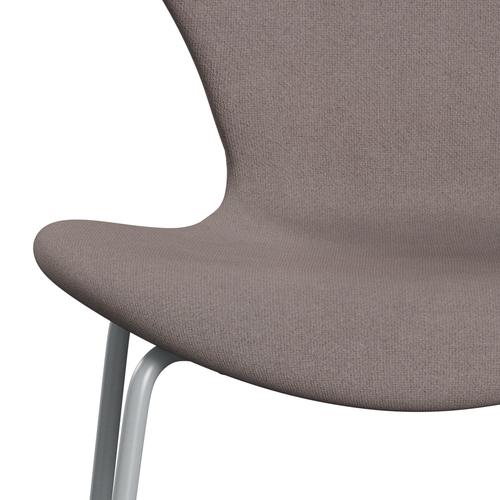 Fritz Hansen 3107 chaise pleine d'ameublement, sable poussiéreux gris / tonus argenté