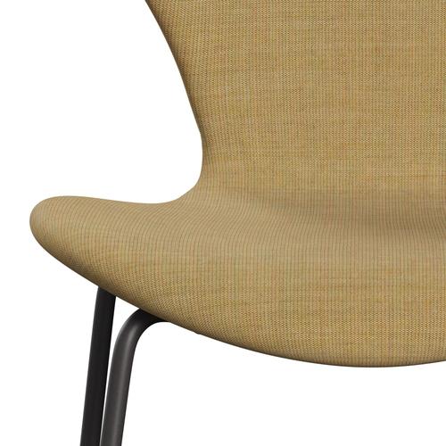 Fritz Hansen 3107 stol fuld polstring, varm grafit/lærred lys beige