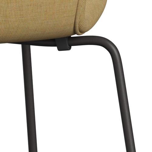 Fritz Hansen 3107 chaise complète complète, graphite chaud / toile légère beige