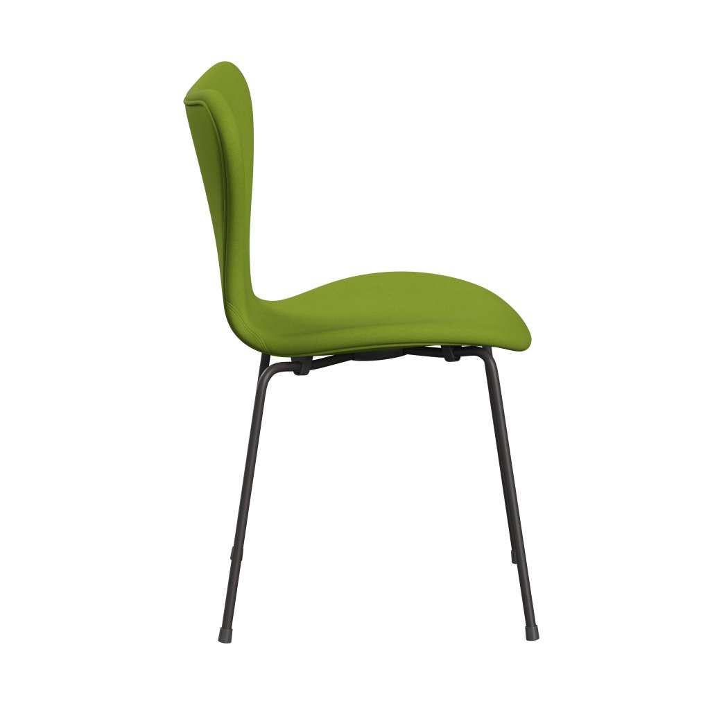 Silla Fritz Hansen 3107 Tapicería completa, grafito cálido/comodidad de color verde claro (C68000)