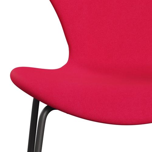 Fritz Hansen 3107 chaise complète à rembourrage, graphite chaud / divina rouge à lèvres rose