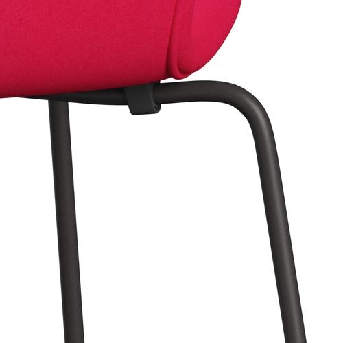 Fritz Hansen 3107 chaise complète à rembourrage, graphite chaud / divina rouge à lèvres rose