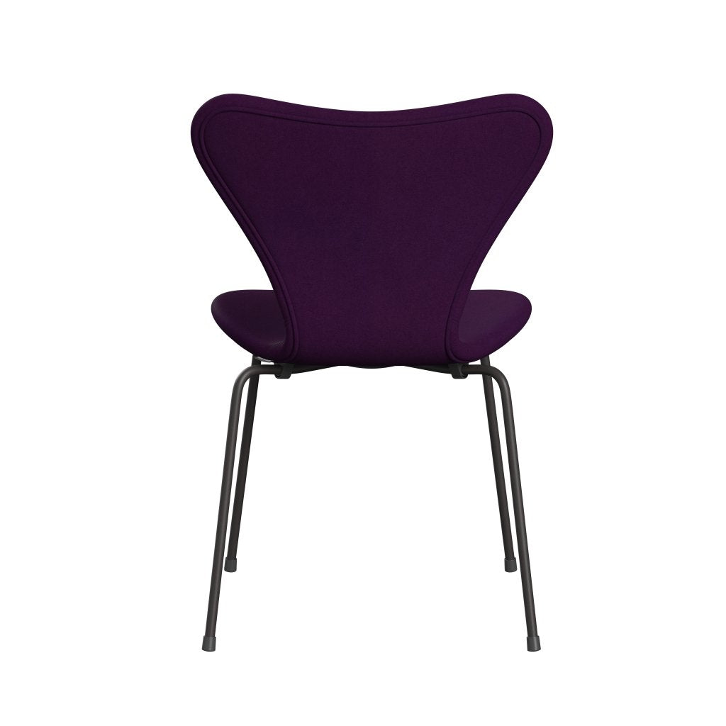 Fritz Hansen 3107 chaise pleine d'ameublement, graphite chaud / Divina Violet (Div696)