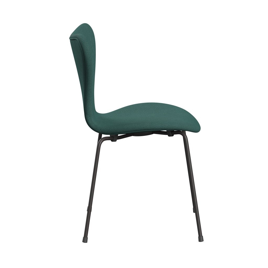 Fritz Hansen 3107 Silla tapicería completa, grafito cálido/fiord verde