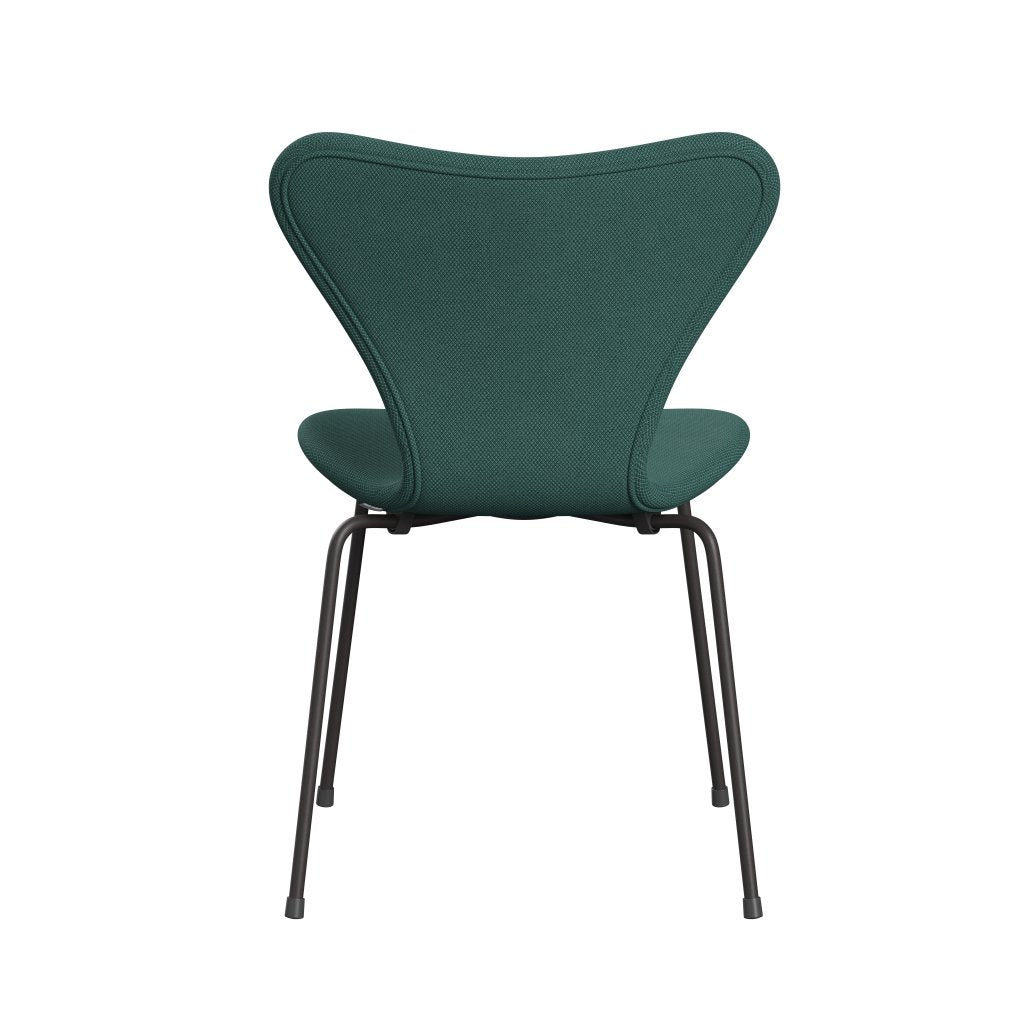 Fritz Hansen 3107 Silla tapicería completa, grafito cálido/fiord verde