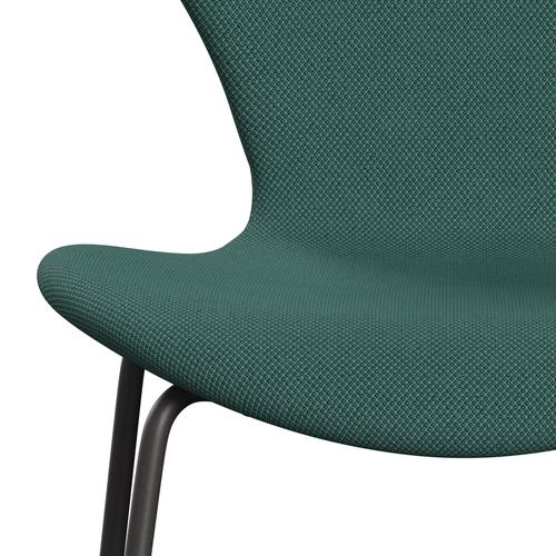 Fritz Hansen 3107 chaise pleine d'ameublement, graphite chaud / green fiord