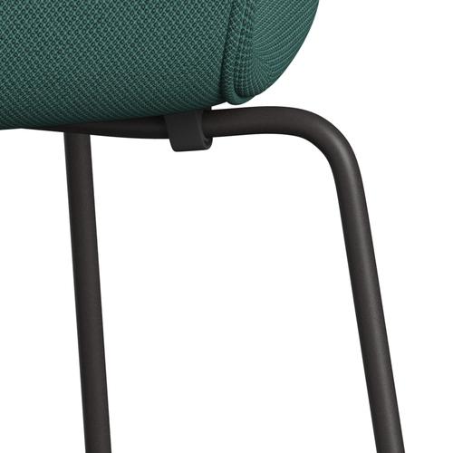 Fritz Hansen 3107 Silla tapicería completa, grafito cálido/fiord verde