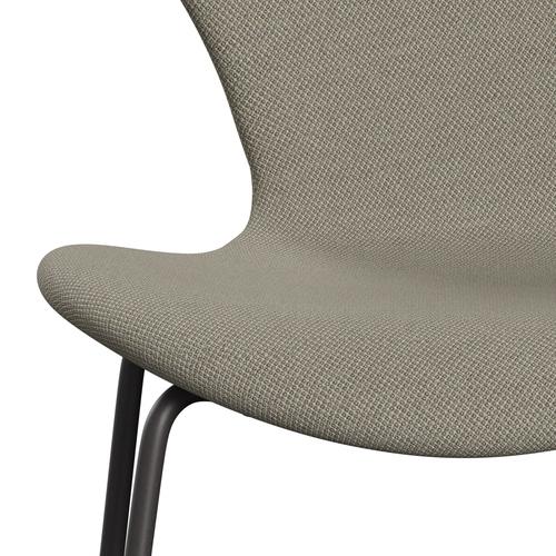 Fritz Hansen 3107 chaise pleine d'ameublement, graphite chaud / fiord taupe léger