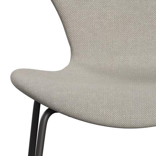 Fritz Hansen 3107 Stuhl Full Polster, warmes Graphit/Hallingdal Hellgrau (HAL103)