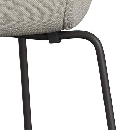 Fritz Hansen 3107 Silla tapicería completa, grafito cálido/gris claro Hallingdal (HAL103)