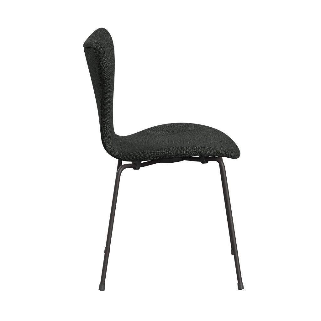 Fritz Hansen 3107 chaise pleine d'ameublement, graphite chaud / hallingdal noir / gris (hal368)