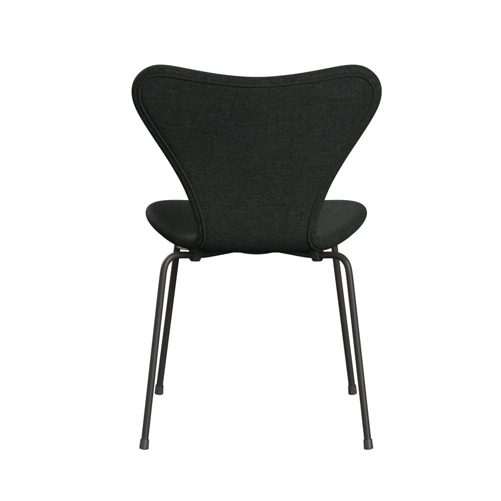 Fritz Hansen 3107 Stuhl Vollbeziegele, warmer Graphit/Re Wolle schwarz/natürlich