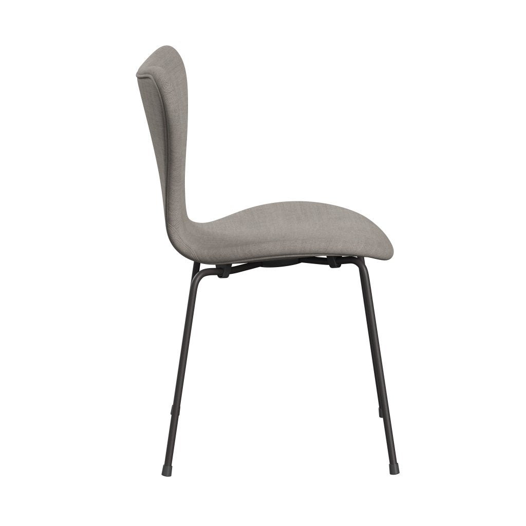 Fritz Hansen 3107 chaise pleine d'ameublement, graphite chaud / remix gris (REM126)