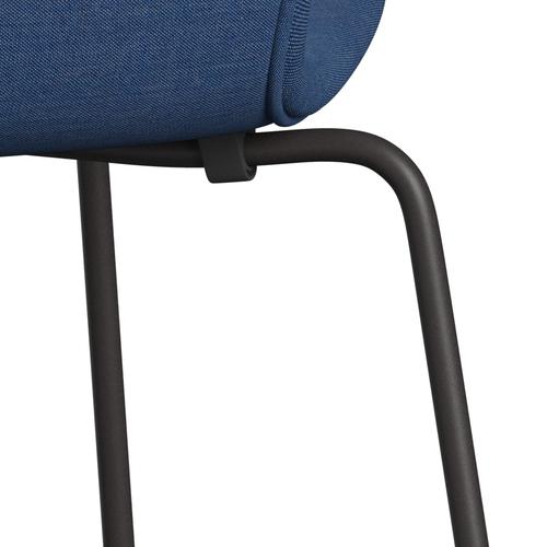 Fritz Hansen 3107 chaise pleine d'ameublement, graphite chaud / remix bleu cobalt