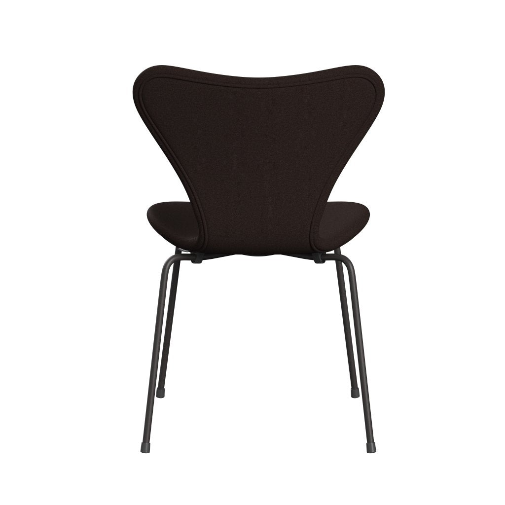 Fritz Hansen 3107 Silla tapicería completa, grafito cálido/tono marrón oscuro