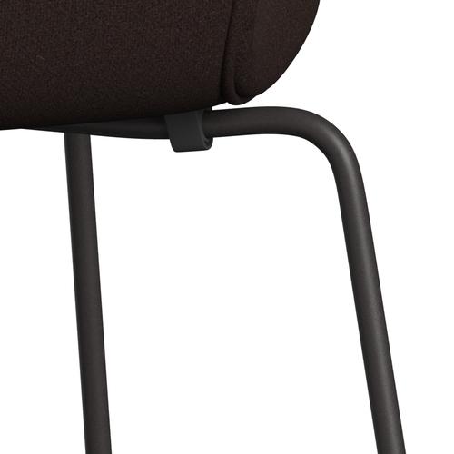 Fritz Hansen 3107 Silla tapicería completa, grafito cálido/tono marrón oscuro