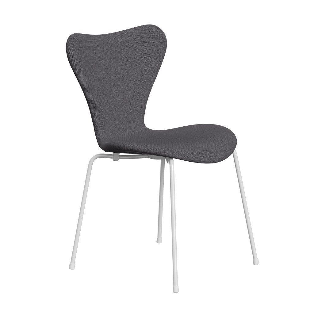 Fritz Hansen 3107 chaise complète complète, blanc / capture gris foncé