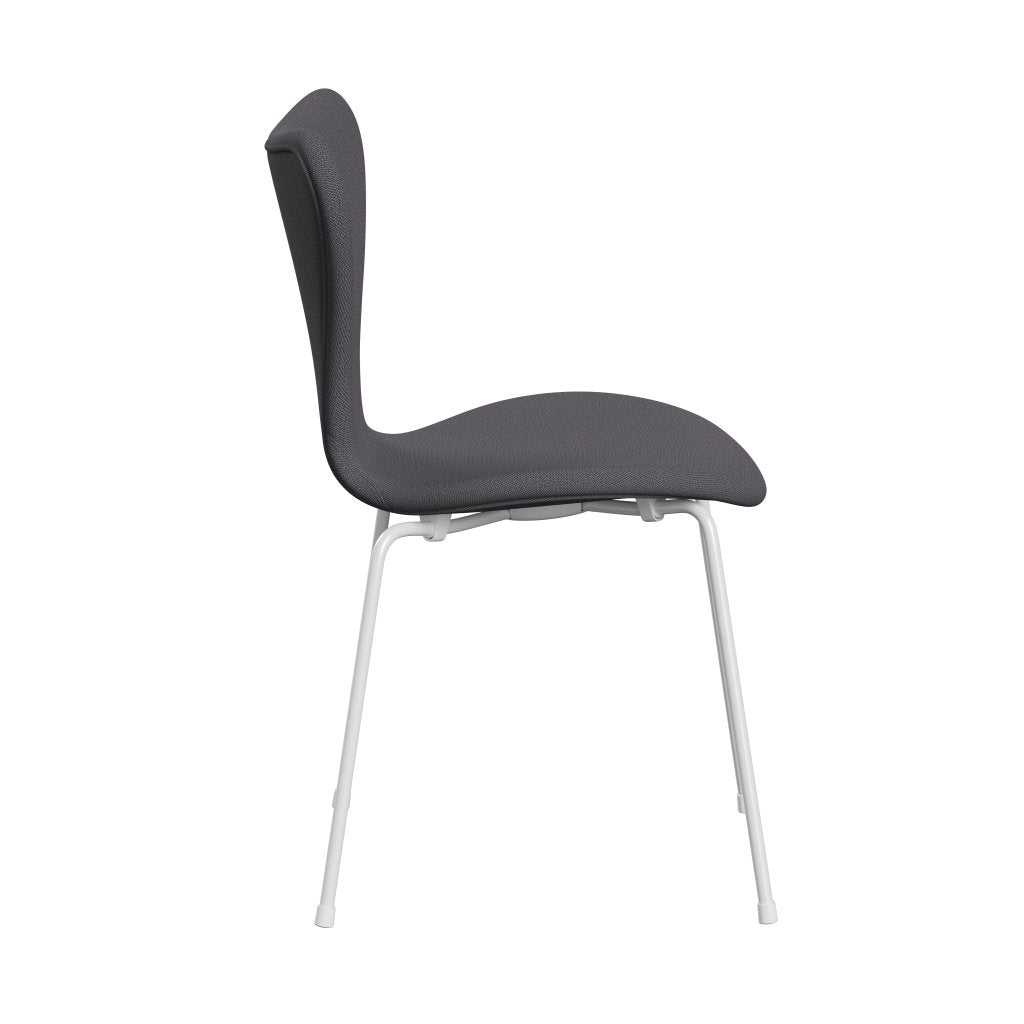 Fritz Hansen 3107 Silla tapicería completa, blanco/captura gris oscuro