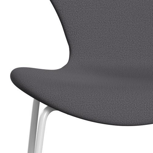 Fritz Hansen 3107 chaise complète complète, blanc / capture gris foncé