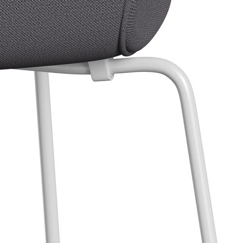 Fritz Hansen 3107 chaise complète complète, blanc / capture gris foncé