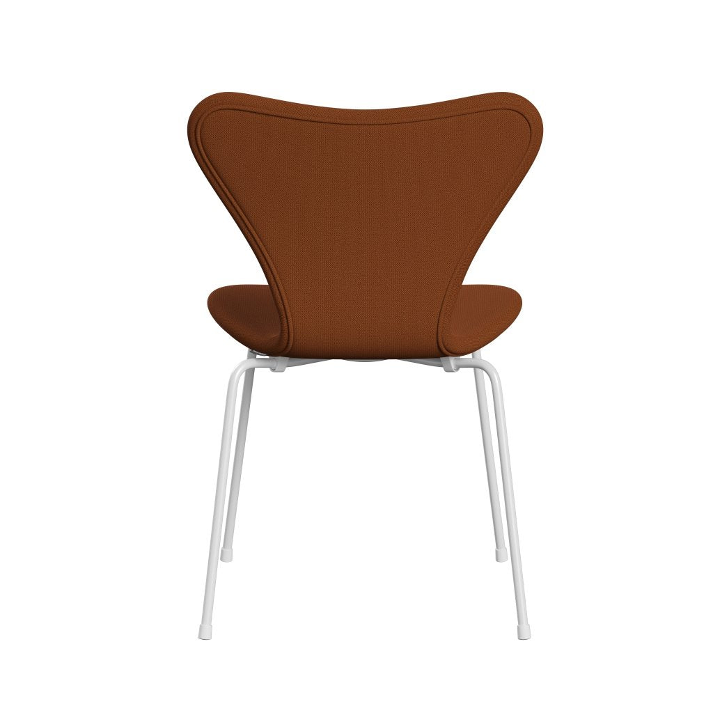 Fritz Hansen 3107 Chair Full Upholstery, White/Capture Rust/Orange