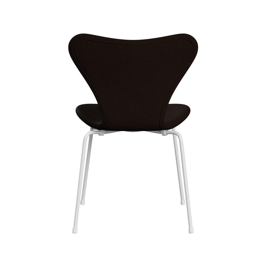 Fritz Hansen 3107 chaise complète complète, blanc / brun confort (C01566)