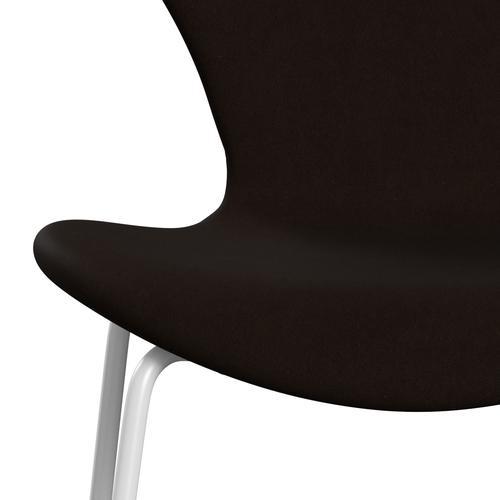 Fritz Hansen 3107 chaise complète complète, blanc / brun confort (C01566)