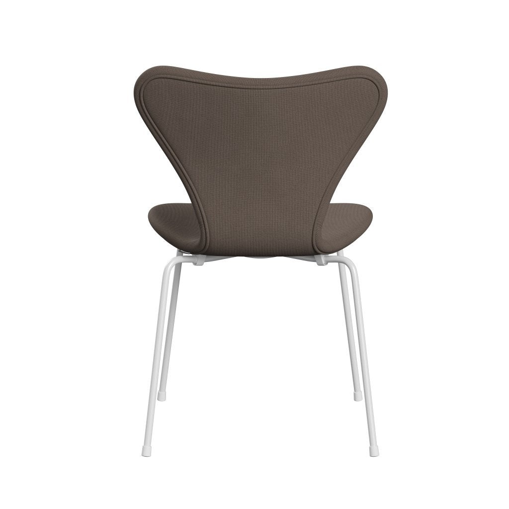 Fritz Hansen 3107 Stol Fullklädsel, vit/berömmelse Silver Dark