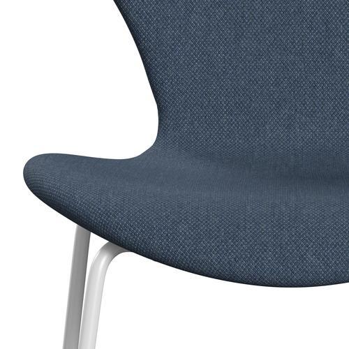 Fritz Hansen 3107 Stuhl Vollbeziegele, weiß/fiord dunkel/grau