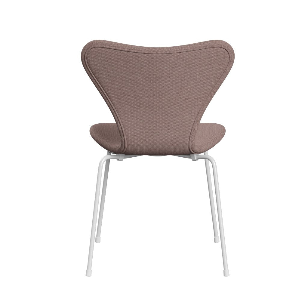 Fritz Hansen 3107 chaise complète complète, blanc / fiord rose / tan