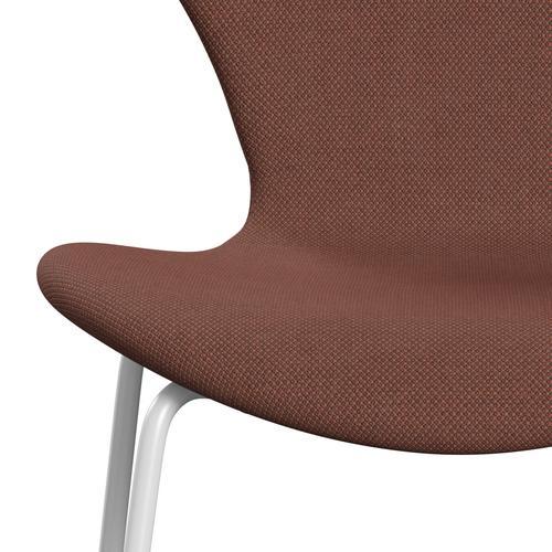 Fritz Hansen 3107 Chair Full Upholstery, White/Fiord Pink