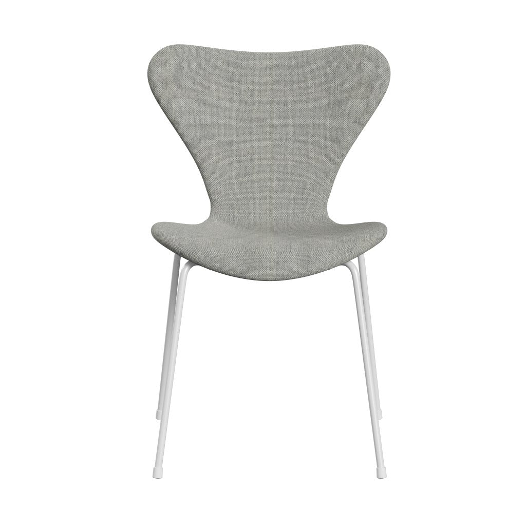 Fritz Hansen 3107 Stuhl Full Polster, Weiß/Hallingdal Weiß/Grau