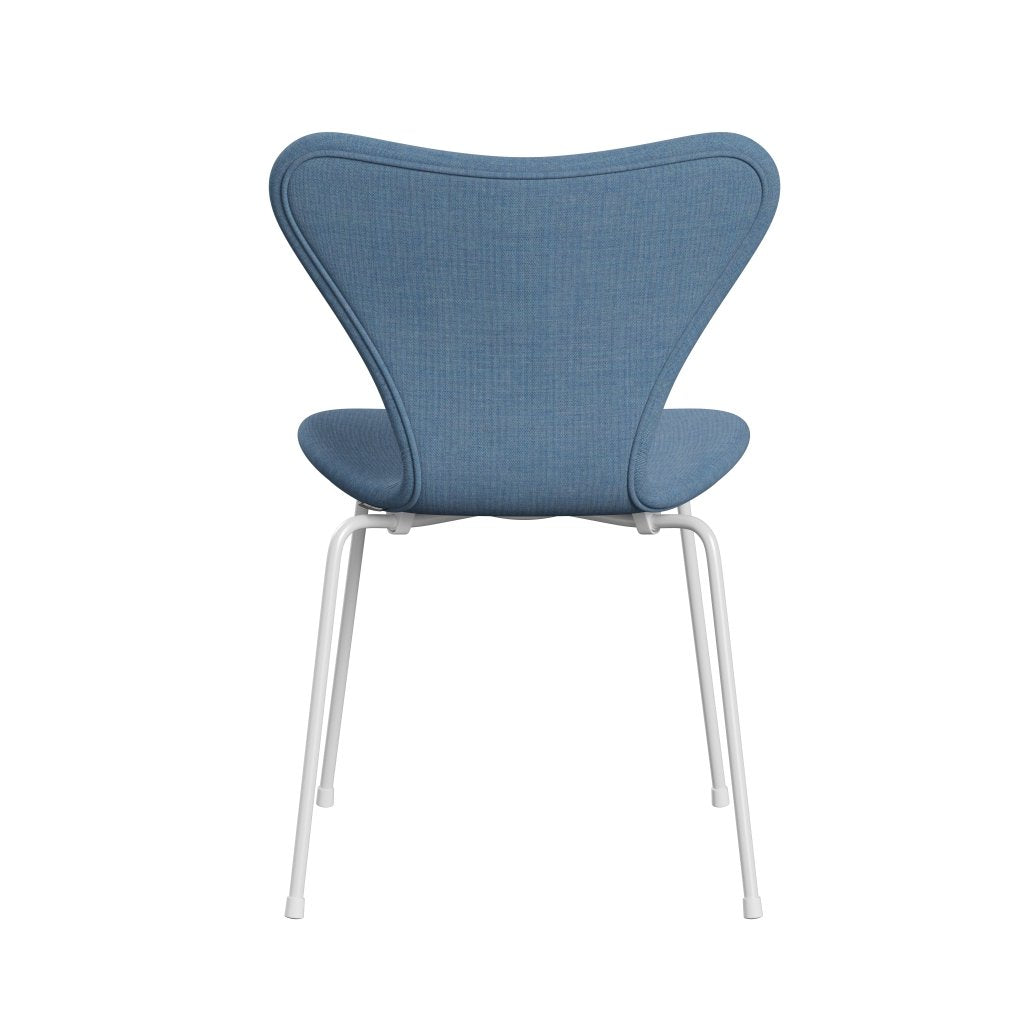 Fritz Hansen 3107 chaise complète complète, blanc / remix bleu (REM816)