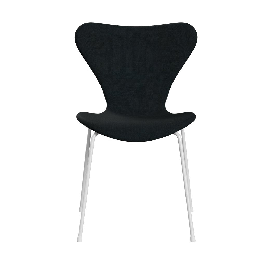 Fritz Hansen 3107 chaise complète complète, blanc / remix noir (REM196)