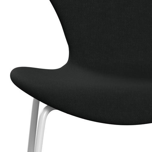 Fritz Hansen 3107 Chair Full Upholstery, White/Steelcut Black
