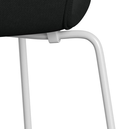 Fritz Hansen 3107 Chair Full Upholstery, White/Steelcut Black