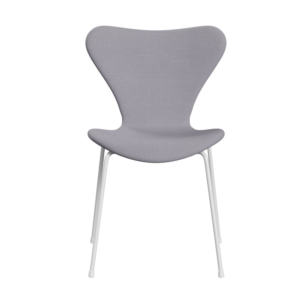 Fritz Hansen 3107 Stol Fullklädsel, vit/stålcut Siber Grey Light