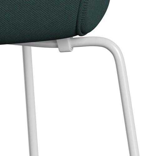Fritz Hansen 3107 Chair Full Upholstery, White/Steelcut Trio Bottle Green